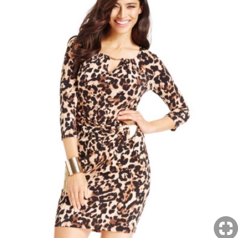 THALIA SODI Leopard Wrap Dress Sz LG NWT